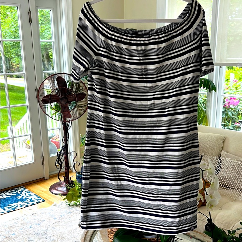 NWOT Tommy Hilfiger dark Blue and White Striped Dress